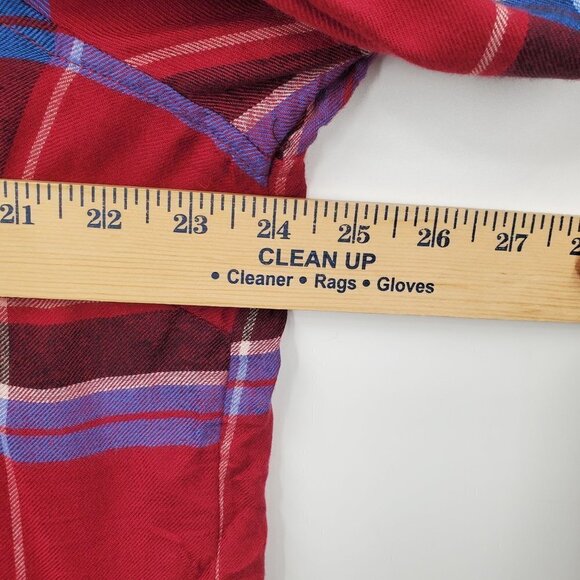 Old Navy The Classic Shirt Plaid Long Sleeve Knit Button Down Womens XL Multi - Picture 9 of 11